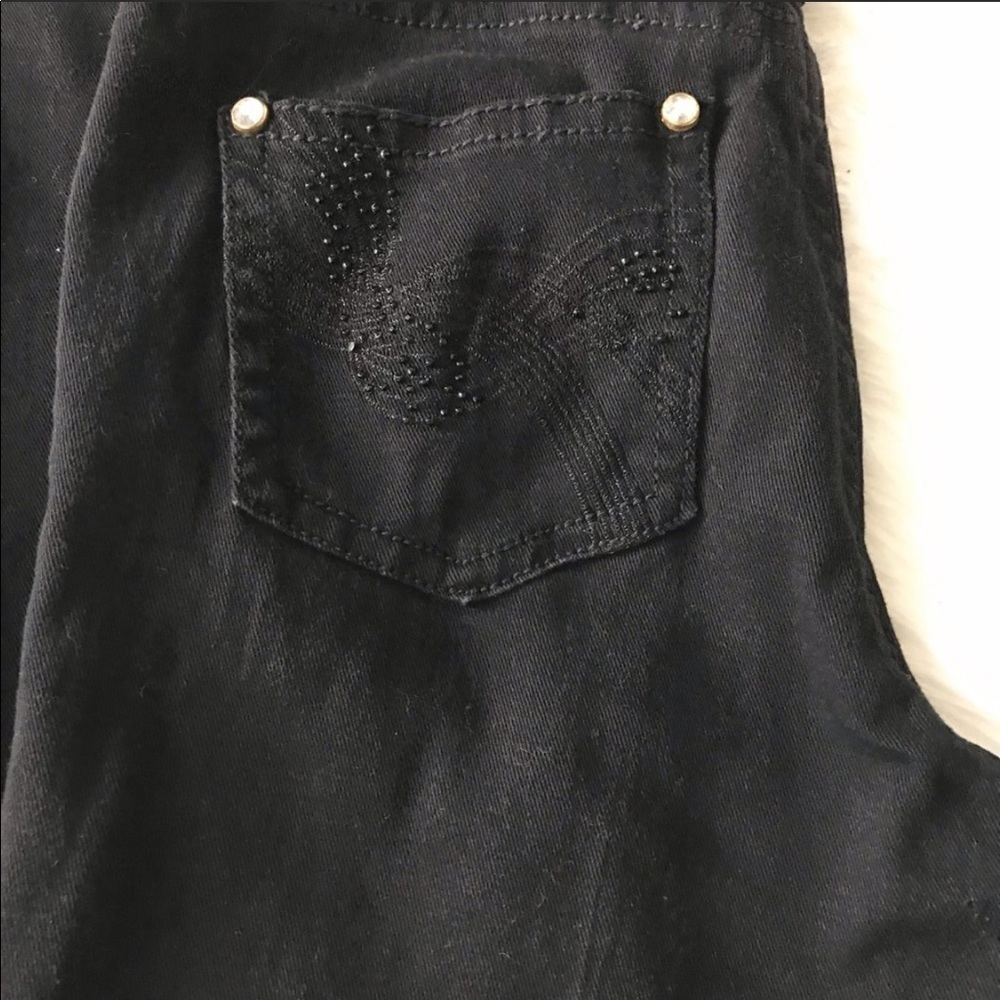 Cache high rise flare jean decorated pockets 12